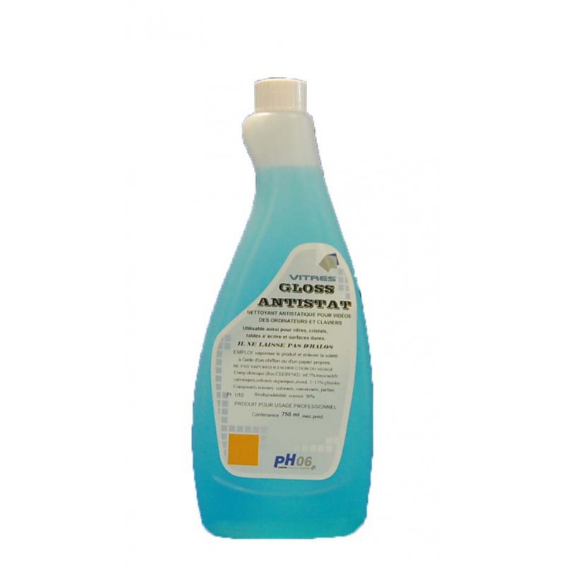 Gloss anti-statique nettoyant anti-statique vitres et surfaces 750 ml Gloss anti-statique nettoyant anti-statique vitres et surfaces 750 ml