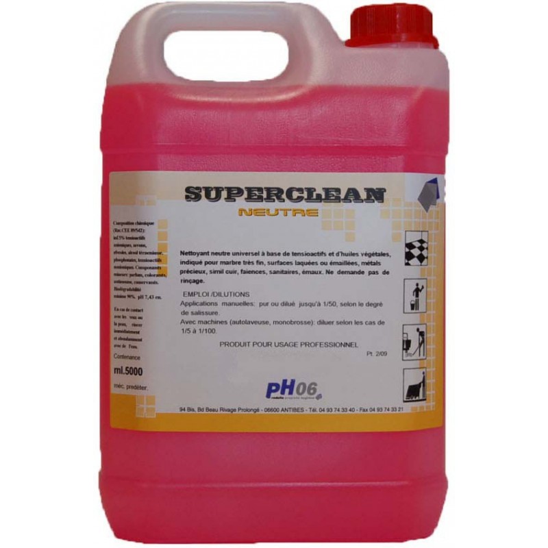 Superclean détergent sols neutre concentré 5L