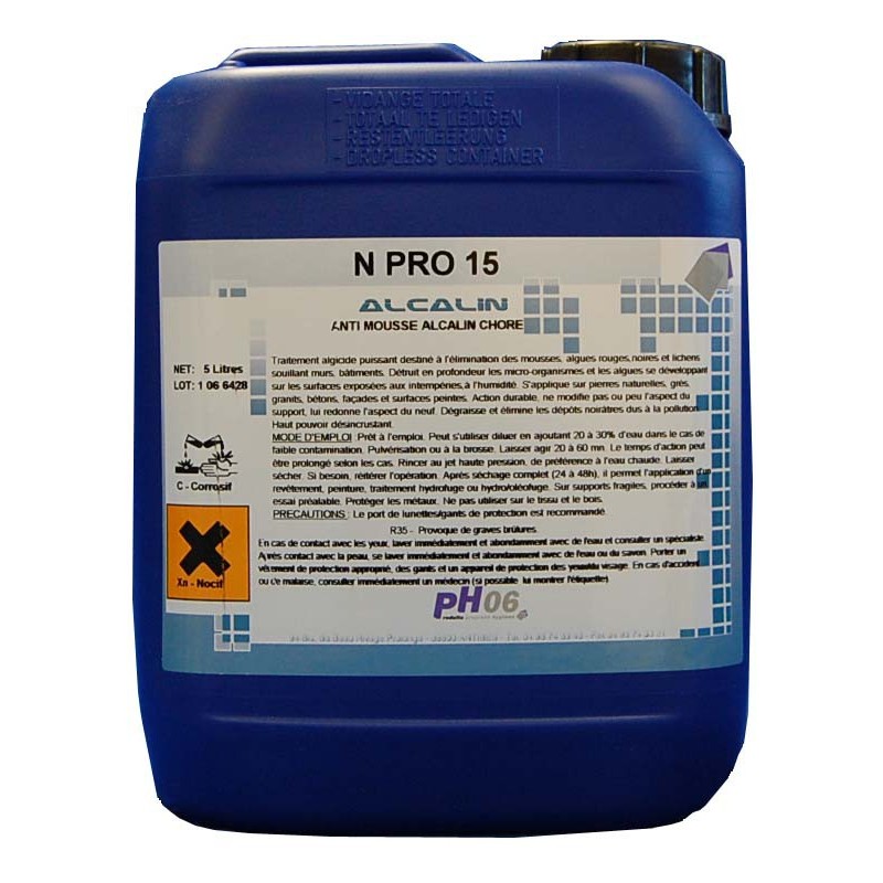 N Pro 15 nettoyant anti mousse 5L N Pro 15 nettoyant anti mousse 5L