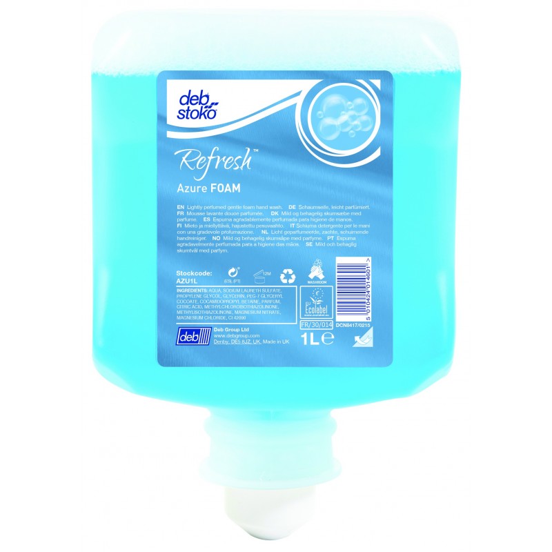 SAVON MOUSSE DEB REFRESH AZURE CARTOUCHE 1L