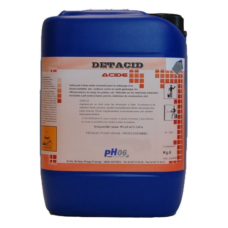 Nettoyant détartrant acide pour sols et surfaces entartrées DET'ACID 5L