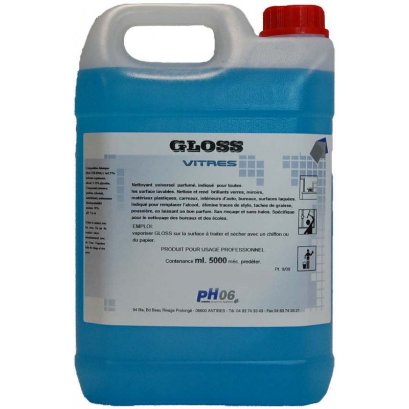 Gloss nettoyant vitres et miroirs 5L