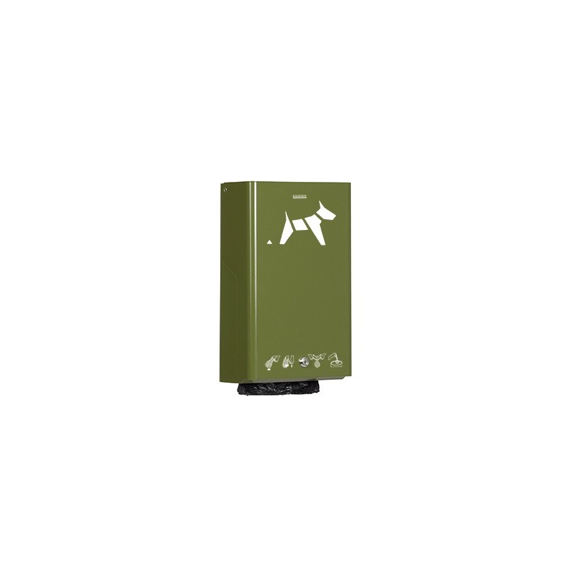 Distributeur sacs pollution canine vert olive