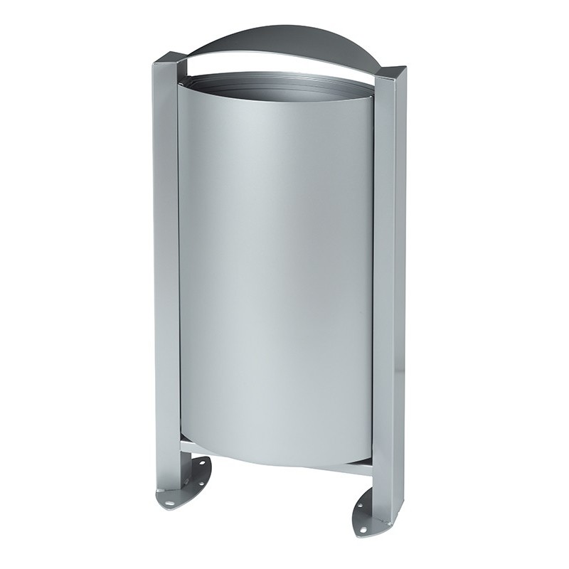 Corbeille Pied Arkea gris métal 60L