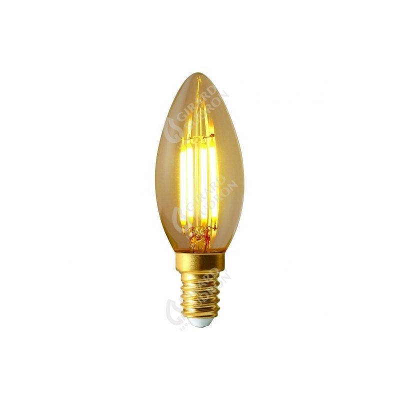 Lampe flamme led filament claire e14 5w 2700k