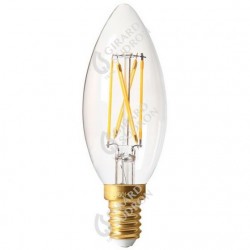 Lampe flamme led filament claire e14 5w 2700k