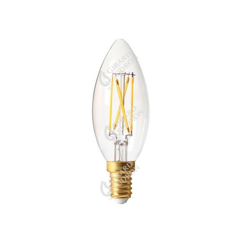 Lampe flamme led filament claire e14 5w 2700k