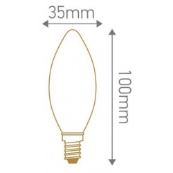 Lampe flamme led filament mat e14 5w 2700k