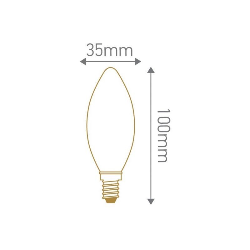 Lampe flamme led filament mat e14 5w 2700k