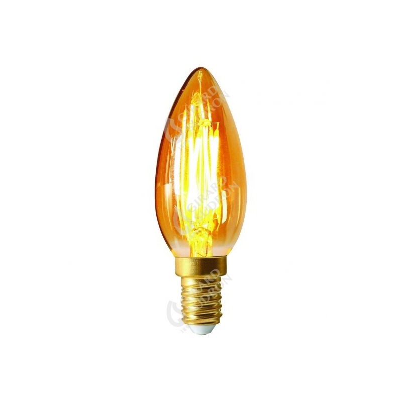 Lampe flamme led filament amber e14 5w 2700k