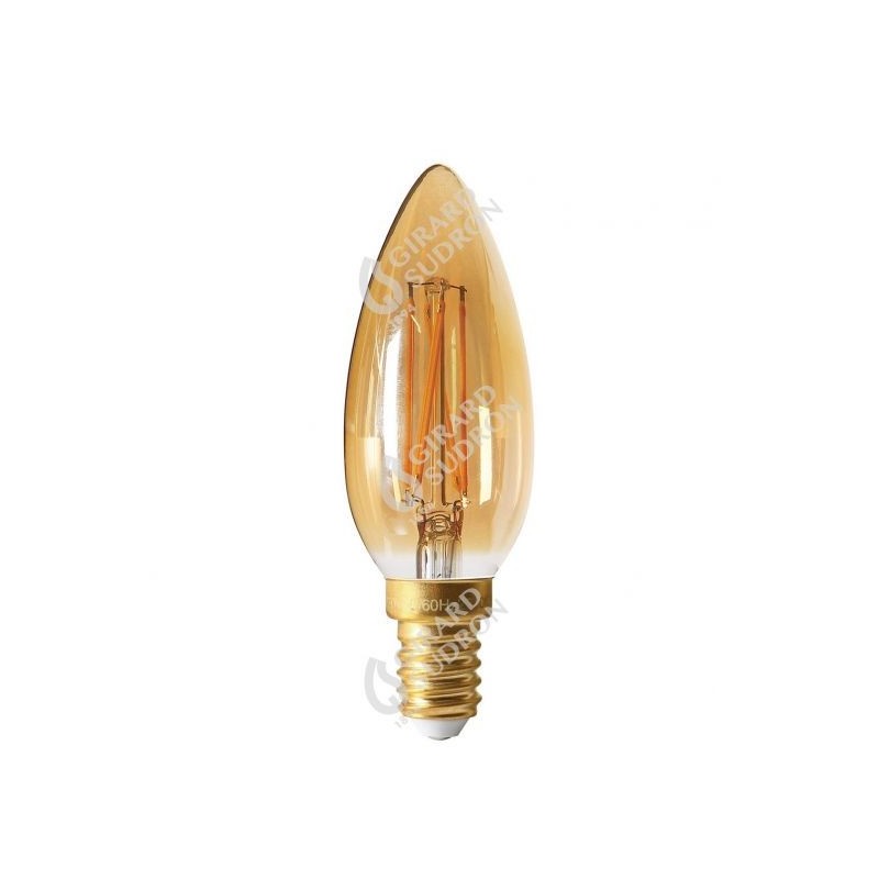 Lampe flamme led filament amber e14 5w 2700k