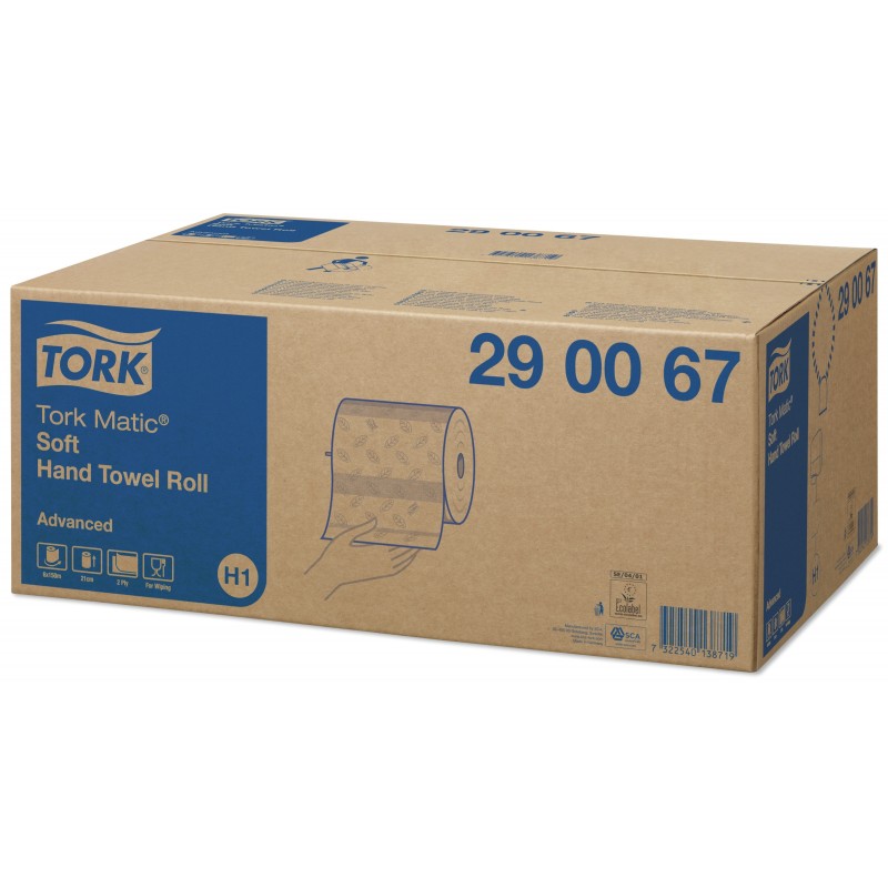 Bobine essuie-mains Tork-Matic doux 2 plis blanc 150M (x6)