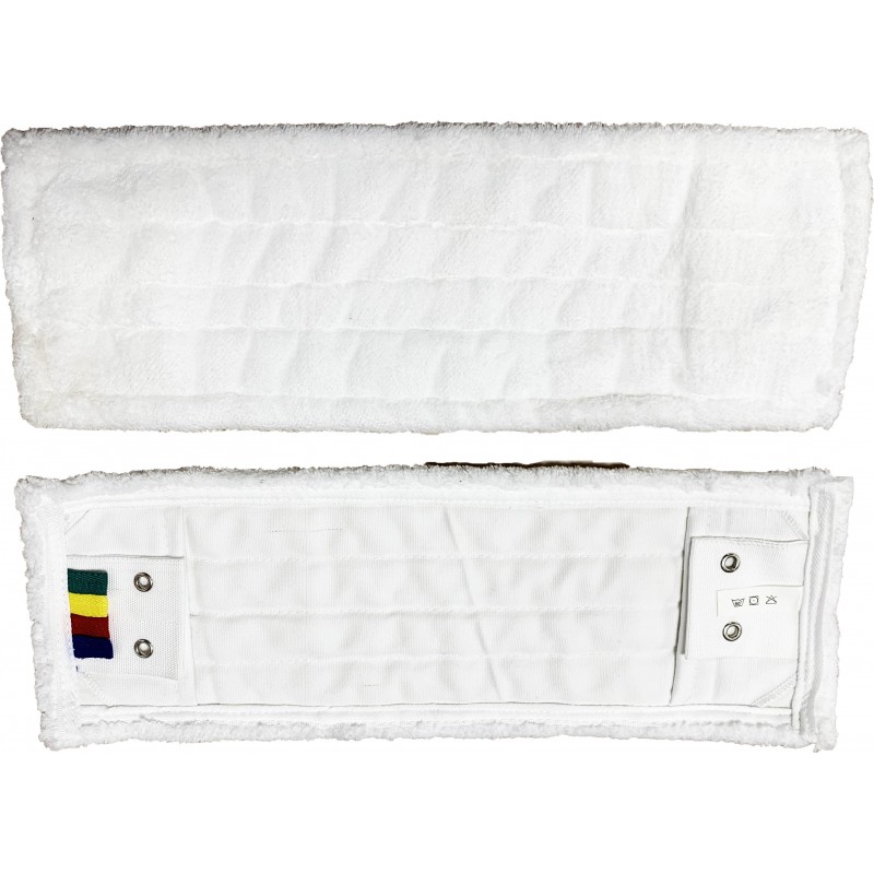 Frange de lavage microfibre blanche poches-languettes 40cm