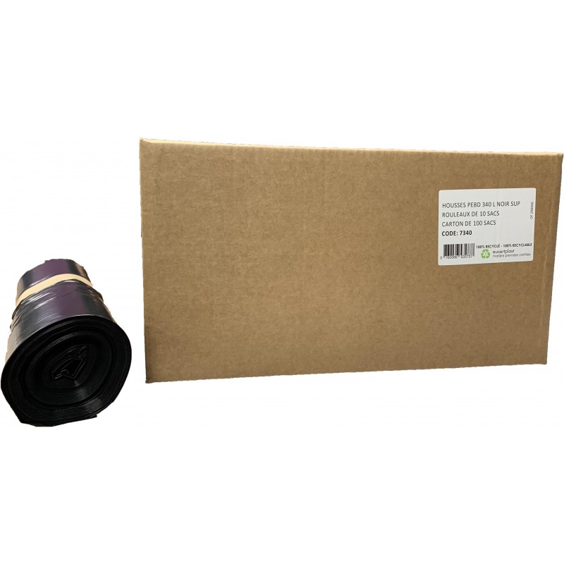 Sacs conteneur 340L noir 45µ (x100)