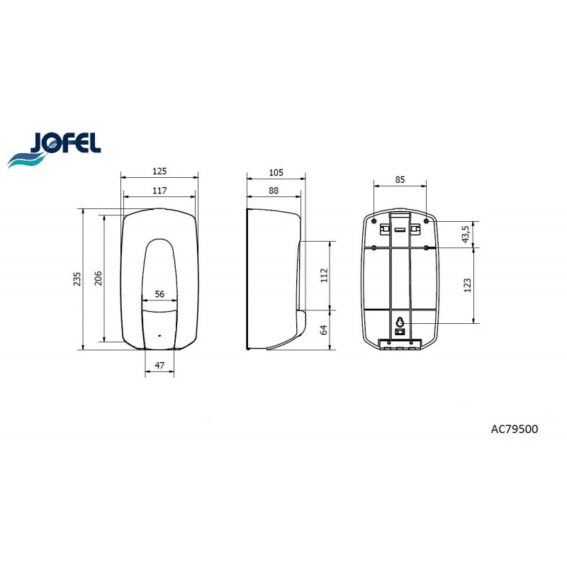 Distributeur de savon mains liquide 1L inox