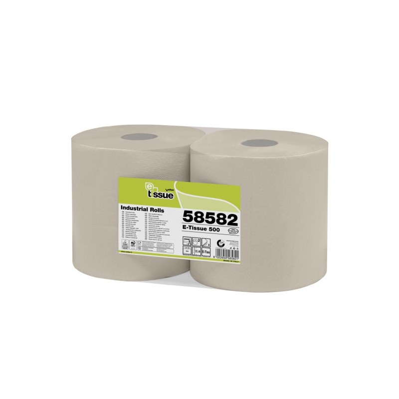 Bobine essuyage 500 formats E-tissue chamois 26.5x34 3 plis (x2)