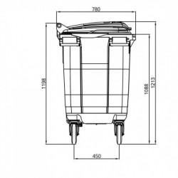 Bac conteneur 660L  pour ordures ménagères