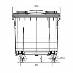 Conteneur Poubelle 4 Roues 770L