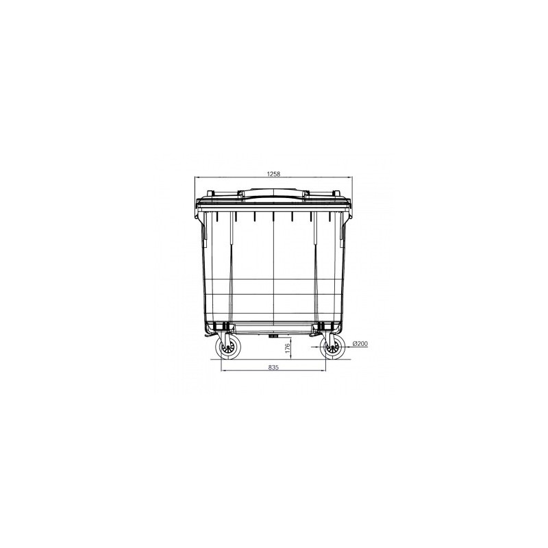 Bac conteneur 4 roues 770L