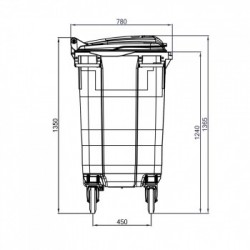 Bac conteneur 4 roues 770L