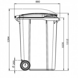 Bac conteneur 2 roues 340L