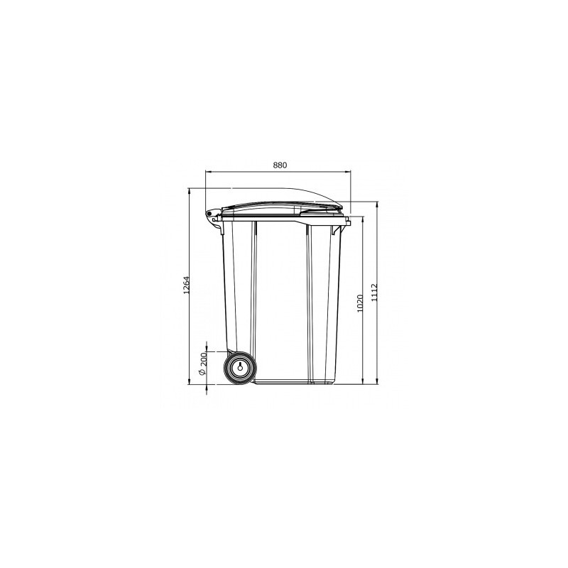 Bac conteneur 2 roues 340L