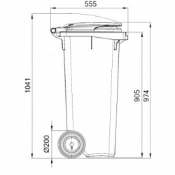 Bac conteneur 2 roues 120L