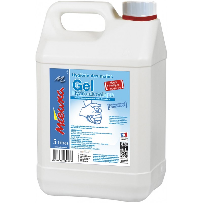 Gel mains décontaminant hydroalcoolique 5L