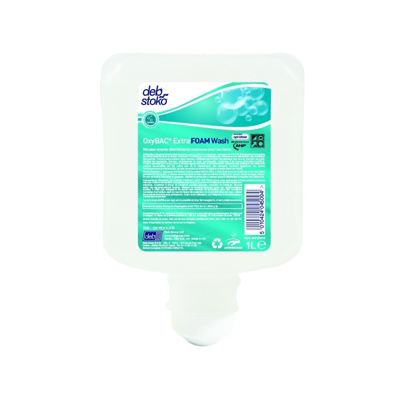 Savon mousse antimicrobien oxybac extra foam wash 1L (x6)