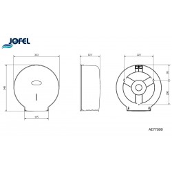 Distributeur papier hygiénique jumbo 400m blanc ABS