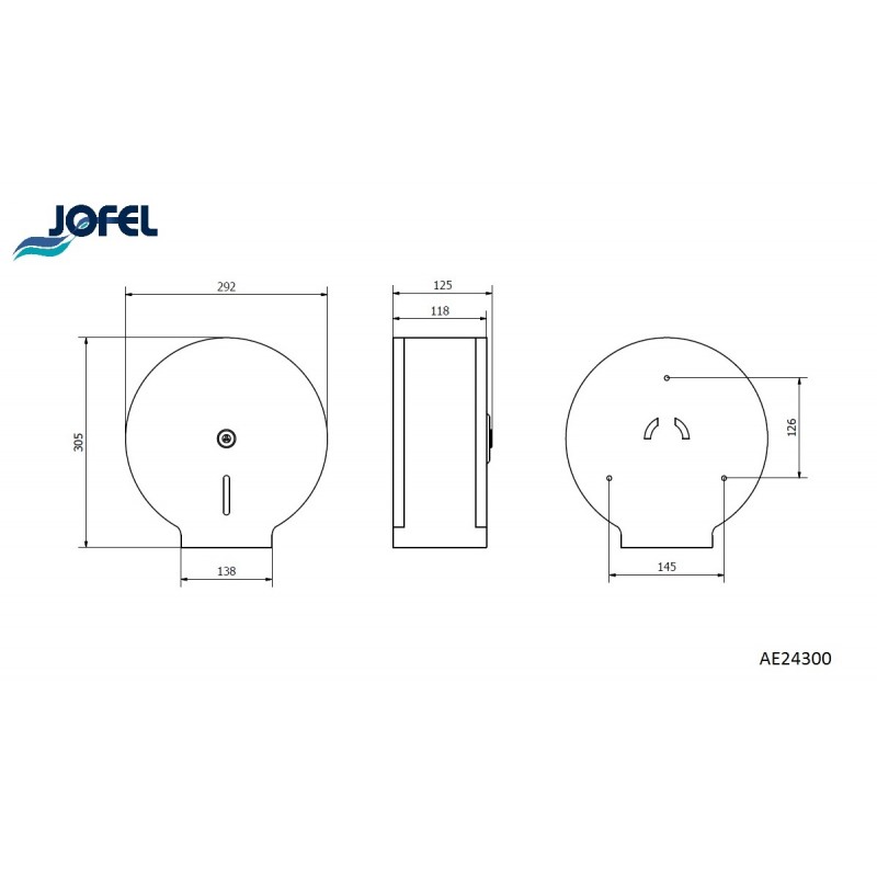 Distributeur papier hygiénique jumbo 400m inox