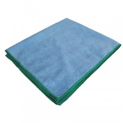 Serpillière microfibre bleue premium 70x60 avec liseré vert