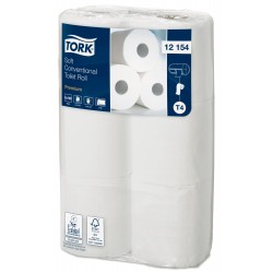 Papier hygiénique petit rouleau doux blanc premium Tork 2 plis (x96)