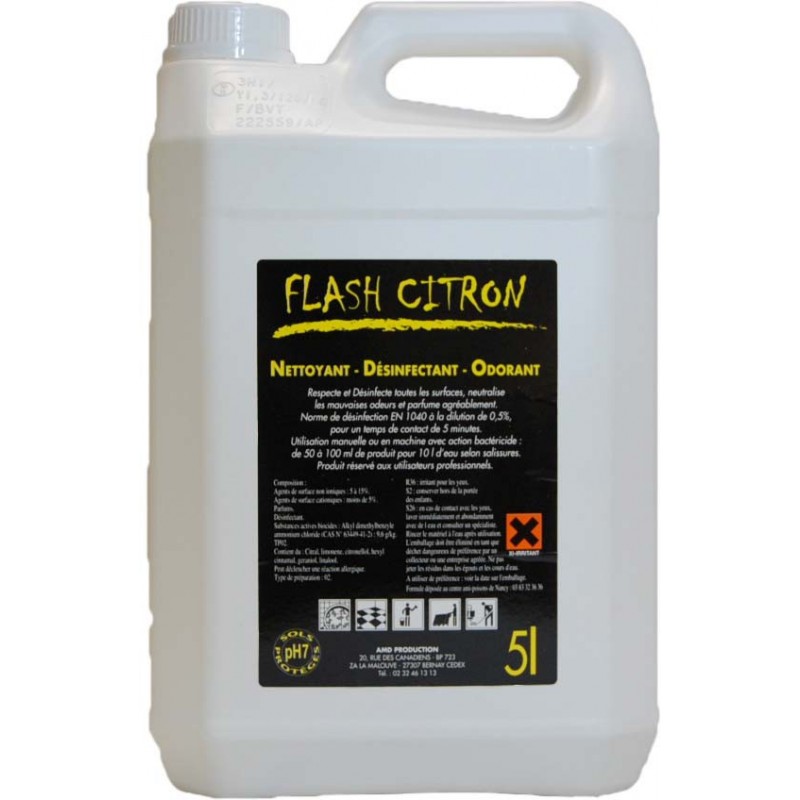 Flash citron nettoyant odorant 5L Flash citron nettoyant odorant 5L