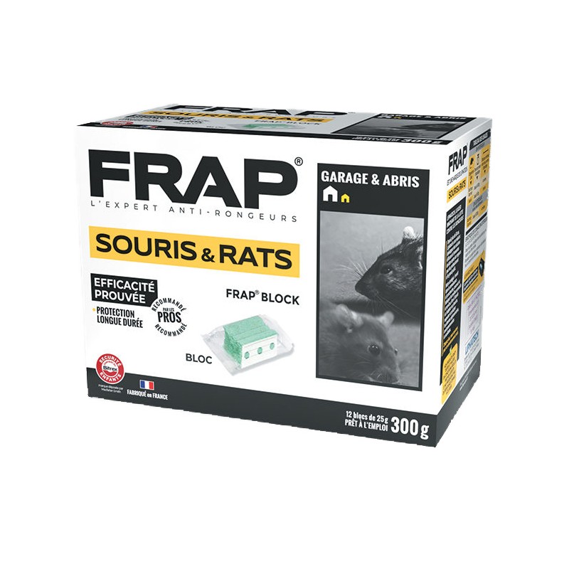 Raticide souricide Frap Block 25g boite 300g