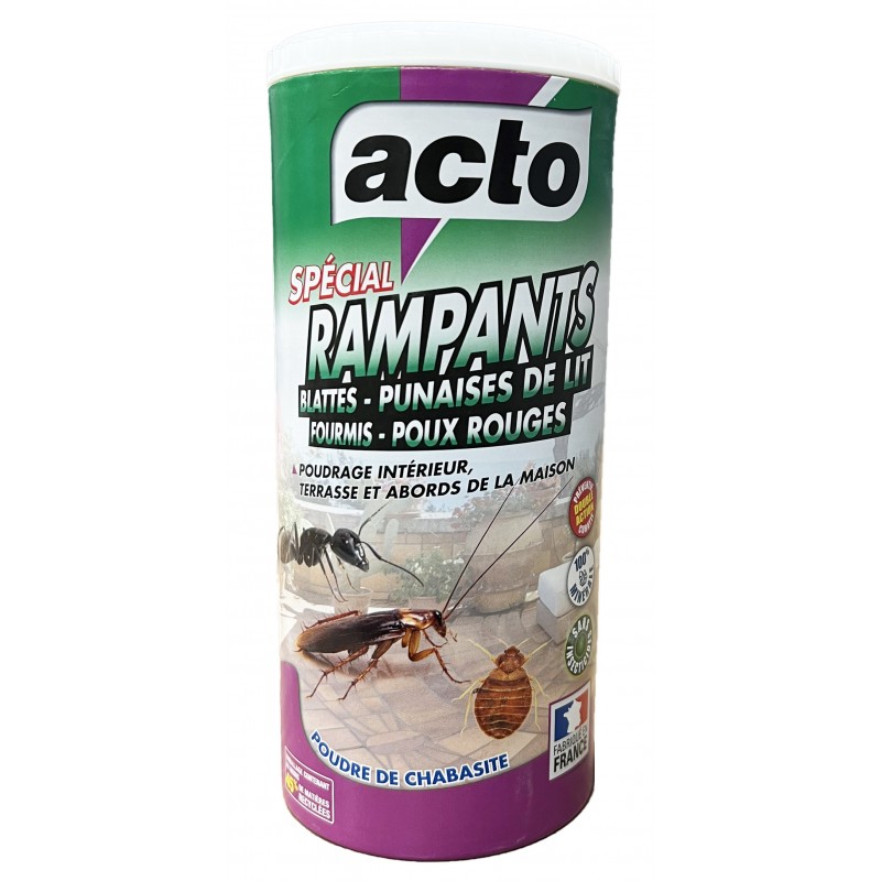 Poudre de chabasite anti punaises de lit - acariens Acto  boite 100g