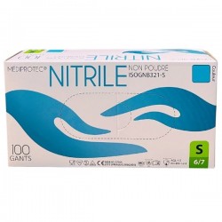 Gants nitrile bleu S (x100)