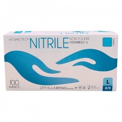 Gants nitrile bleu L (x100)