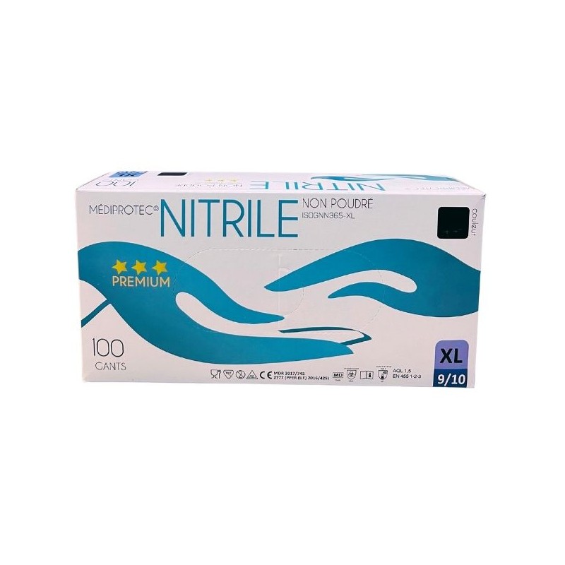 Gants nitrile bleu XL (x100)