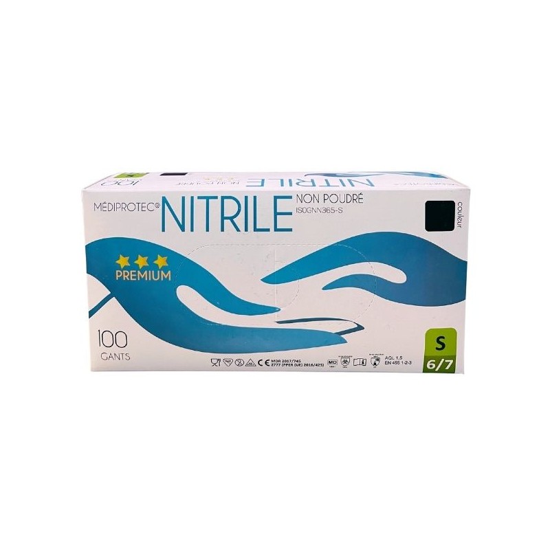 Gant Nitrile Noir Non Poudré x100