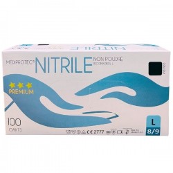 Gants nitrile noir Premium non poudré L (x100)