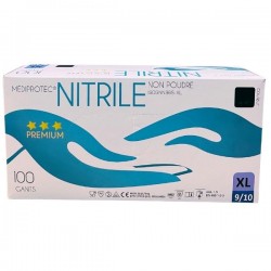 Gants nitrile noir Premium non poudré XL (x100)