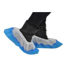 Surchaussures PLP non tissé blanc avec semelle PE bleue x300