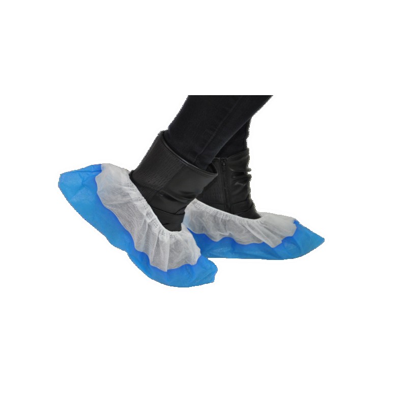 Surchaussures PLP non tissé blanc avec semelle PE bleue x300