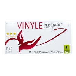 Gants  vinyle transparent Premium non poudré S (x100)