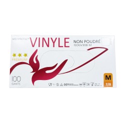 Gants  vinyle transparent Premium non poudré M (x100)