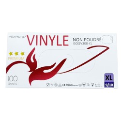 Gants  vinyle transparent Premium non poudré XL (x100)
