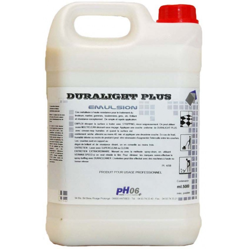 Duralight Plus traitement thermoplastique et sols durs 5L Duralight Plus traitement thermoplastique et sols durs 5L