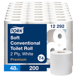 Papier hygiénique petit rouleau doux premium Tork 2 plis 200F (x48)