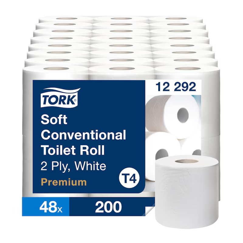 Papier hygiénique petit rouleau doux premium Tork 2 plis 200F (x48)